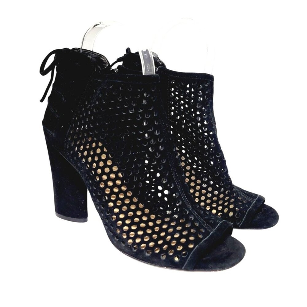 Gianni Bini Peep Toe Perforated Block Heels - Size‎ 8